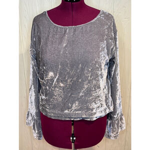 Cloth & Stone Long Sleeve Gray Top, Size L